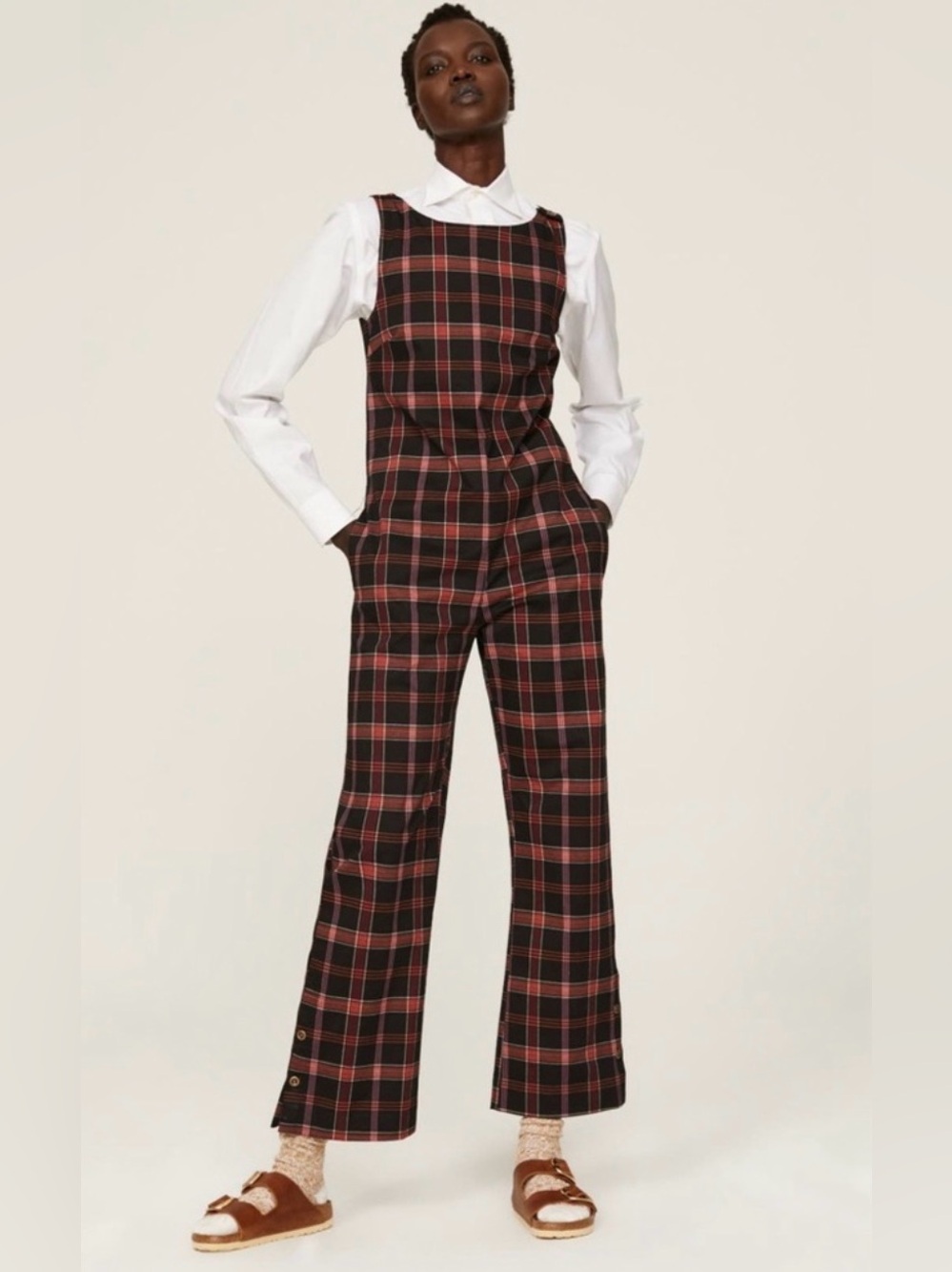 Pamela Love Old School Plaid Jumpsuit Fall Twee Academia Size 0